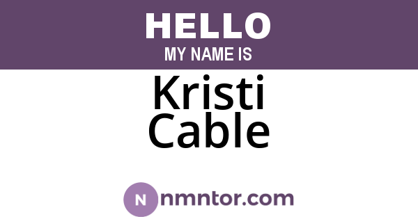 Kristi Cable