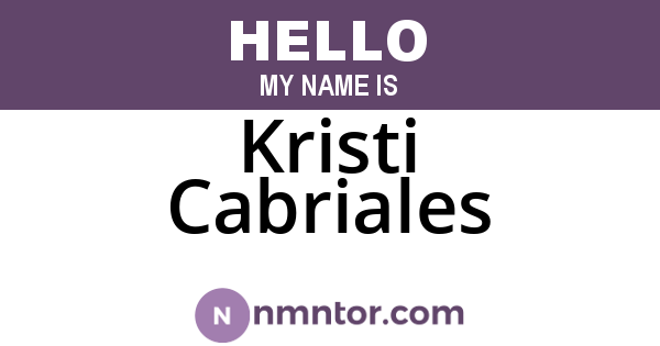 Kristi Cabriales
