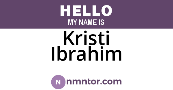 Kristi Ibrahim