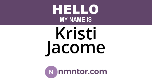 Kristi Jacome
