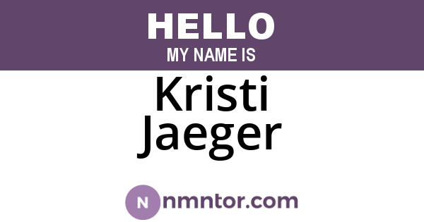 Kristi Jaeger