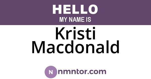 Kristi Macdonald