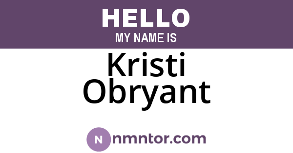 Kristi Obryant