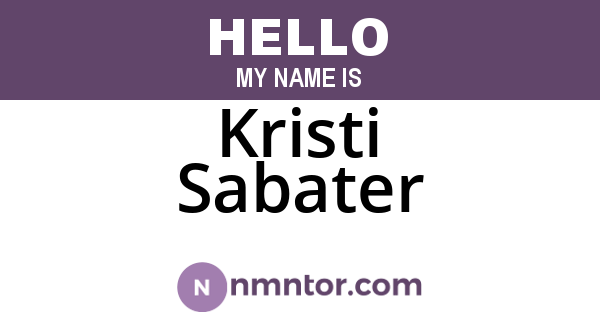 Kristi Sabater