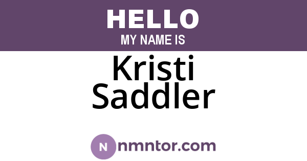 Kristi Saddler