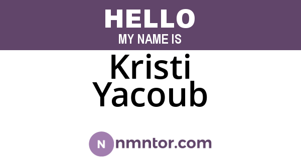 Kristi Yacoub