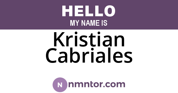 Kristian Cabriales