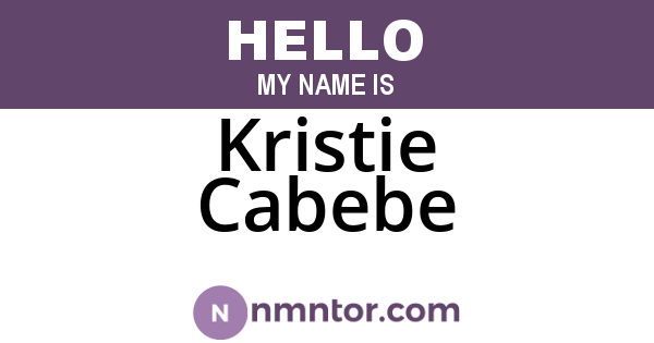 Kristie Cabebe
