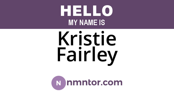 Kristie Fairley
