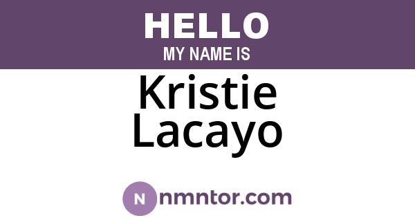 Kristie Lacayo