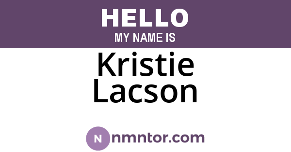 Kristie Lacson