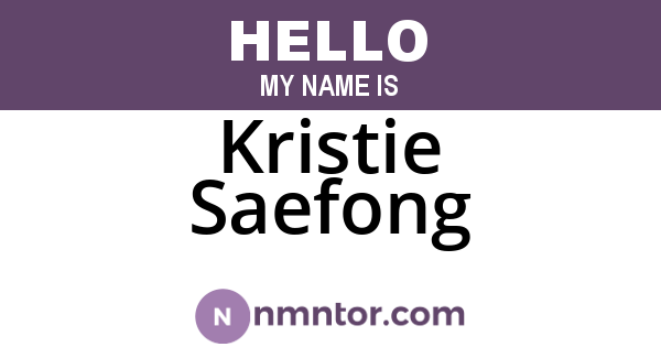 Kristie Saefong