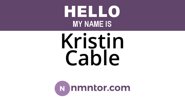 Kristin Cable