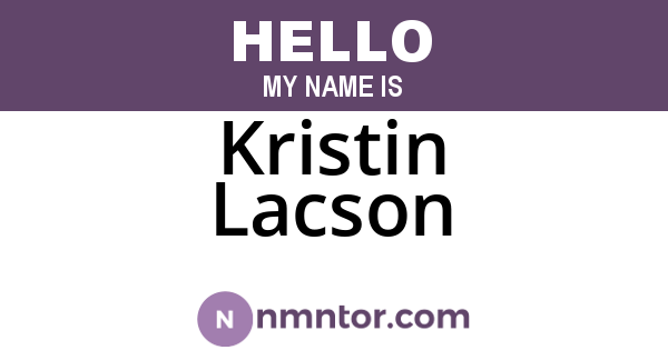 Kristin Lacson