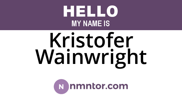 Kristofer Wainwright