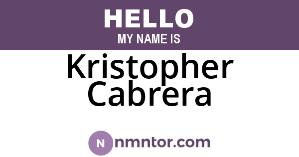 Kristopher Cabrera