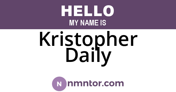 Kristopher Daily