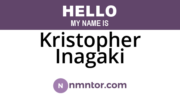Kristopher Inagaki