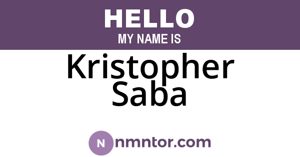 Kristopher Saba