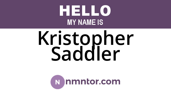 Kristopher Saddler