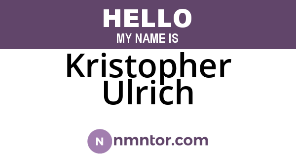 Kristopher Ulrich