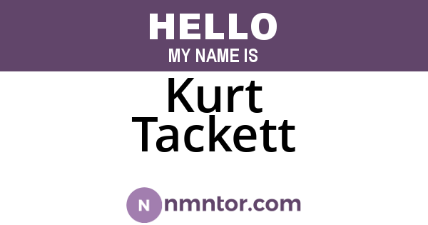 Kurt Tackett