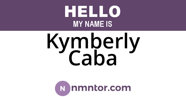 Kymberly Caba