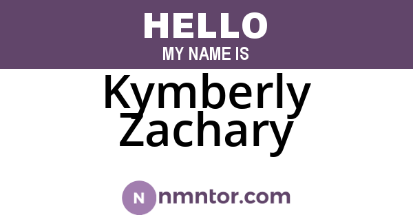 Kymberly Zachary