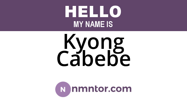 Kyong Cabebe
