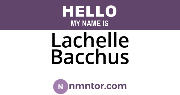 Lachelle Bacchus