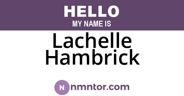 Lachelle Hambrick