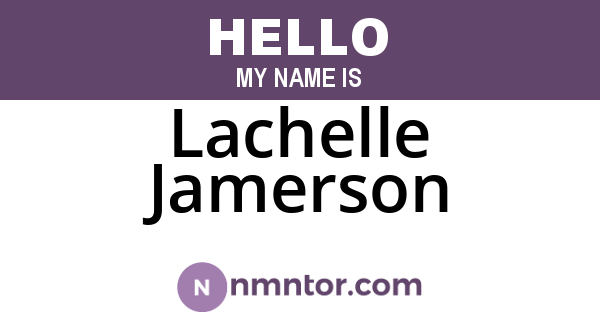 Lachelle Jamerson