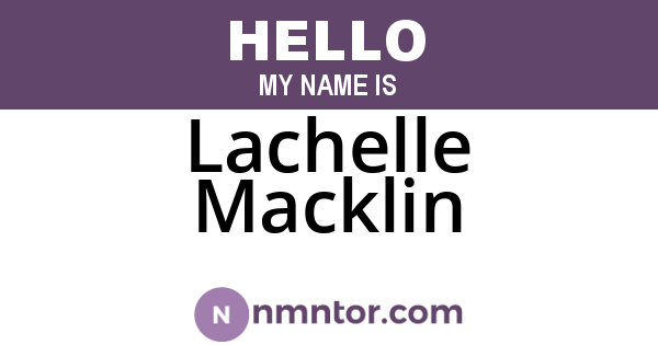 Lachelle Macklin