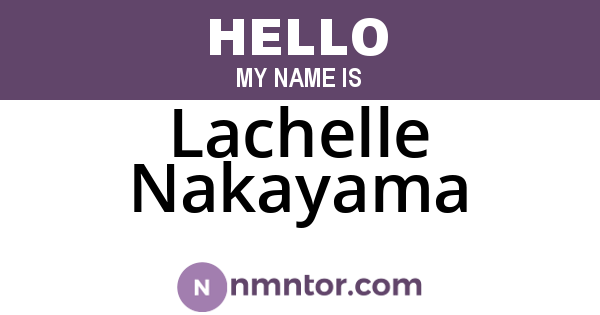 Lachelle Nakayama