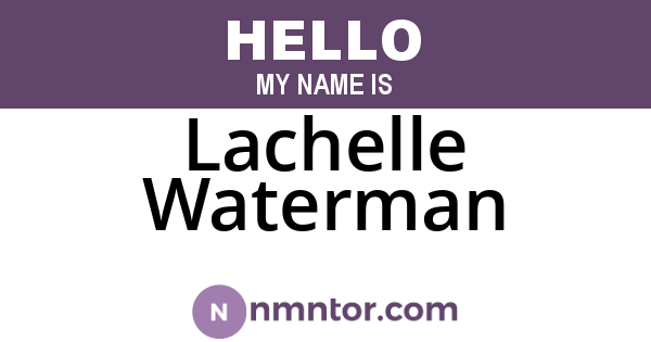 Lachelle Waterman
