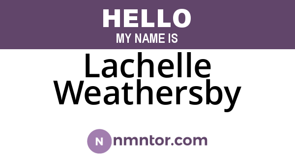Lachelle Weathersby