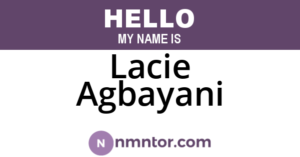 Lacie Agbayani