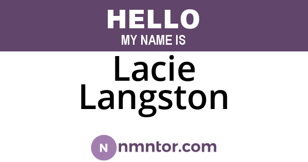 Lacie Langston