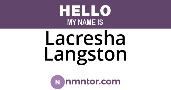 Lacresha Langston