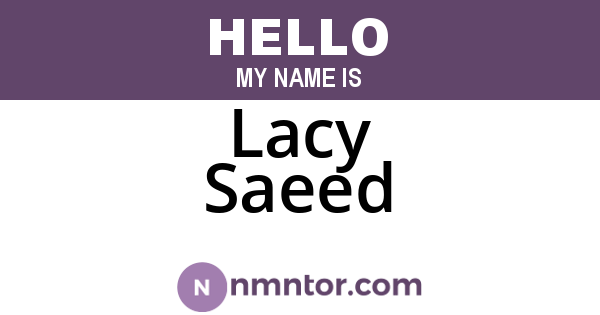 Lacy Saeed