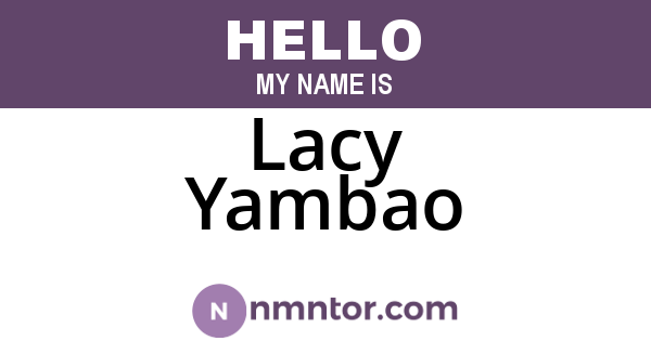 Lacy Yambao