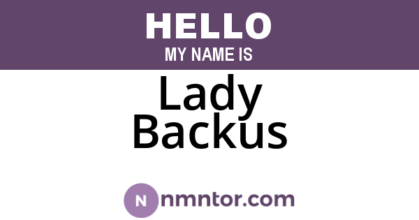 Lady Backus
