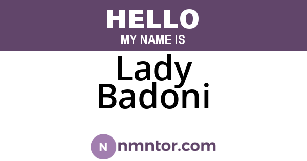 Lady Badoni