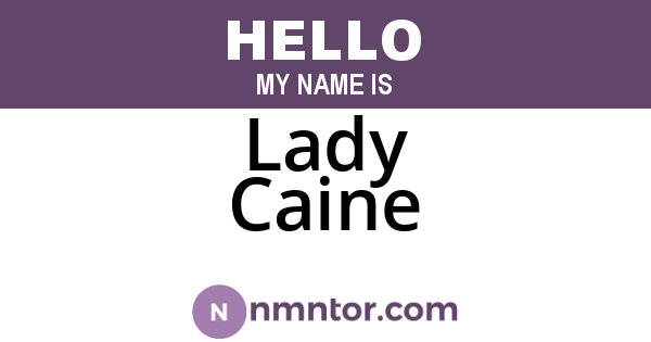 Lady Caine