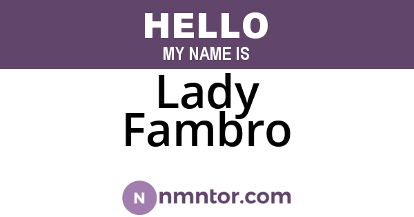 Lady Fambro