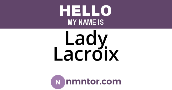 Lady Lacroix
