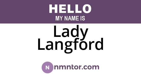 Lady Langford