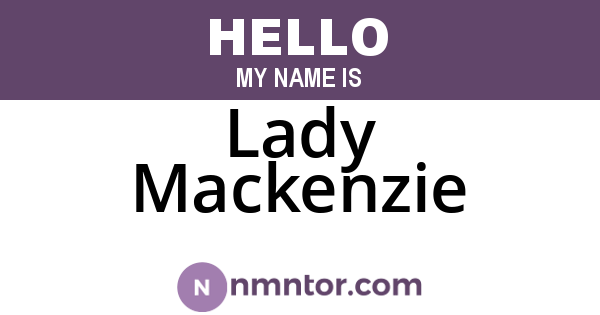 Lady Mackenzie