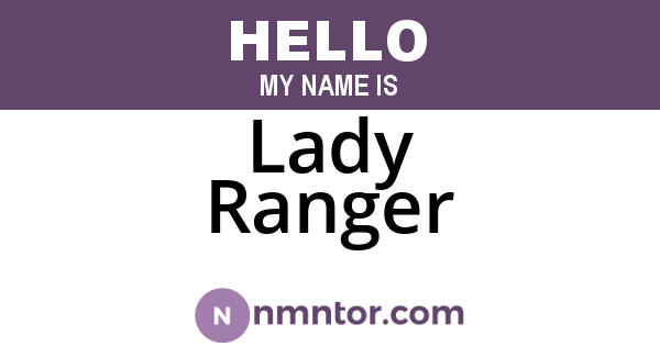 Lady Ranger