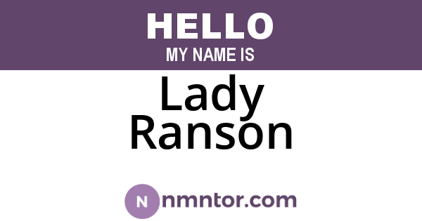 Lady Ranson